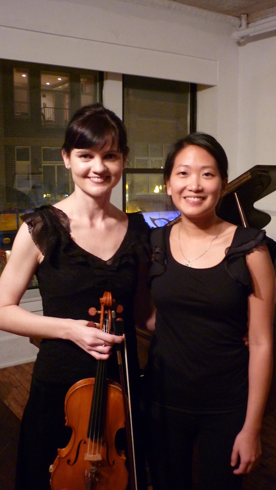 Kate Carter, Violin and Louise Chan, Piano in 2009 , performing in Wicker Park's Heaven Gallery