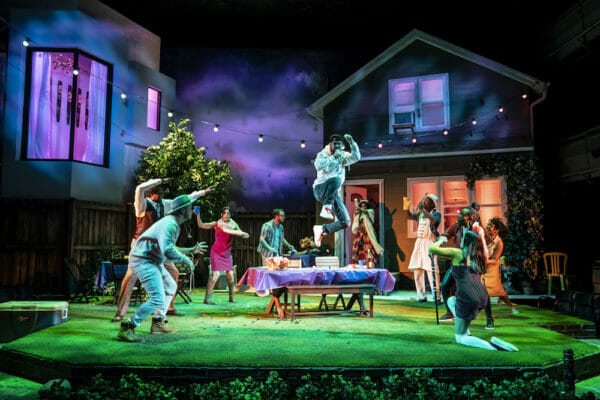 Tony Santiago (Nunley), Robert Cornelius (Robinson), Michele Vazquez (Vivien), Pat Whalen (Ricky), Tommy Rivera-Vega (Ezekiel), J. Nicole Brooks (Mallory), James Vincent Meredith (Avery), McKenzie Chinn (Cassandra), Sydney Charles (Zora) and Aurora Adachi-Winter (Tori) in the Goodman world premiere of Lottery Day by Ike Holter, directed by Lili-Anne Brown (March 29 – April 28, 2019). GoodmanTheatre.org/LotteryDay