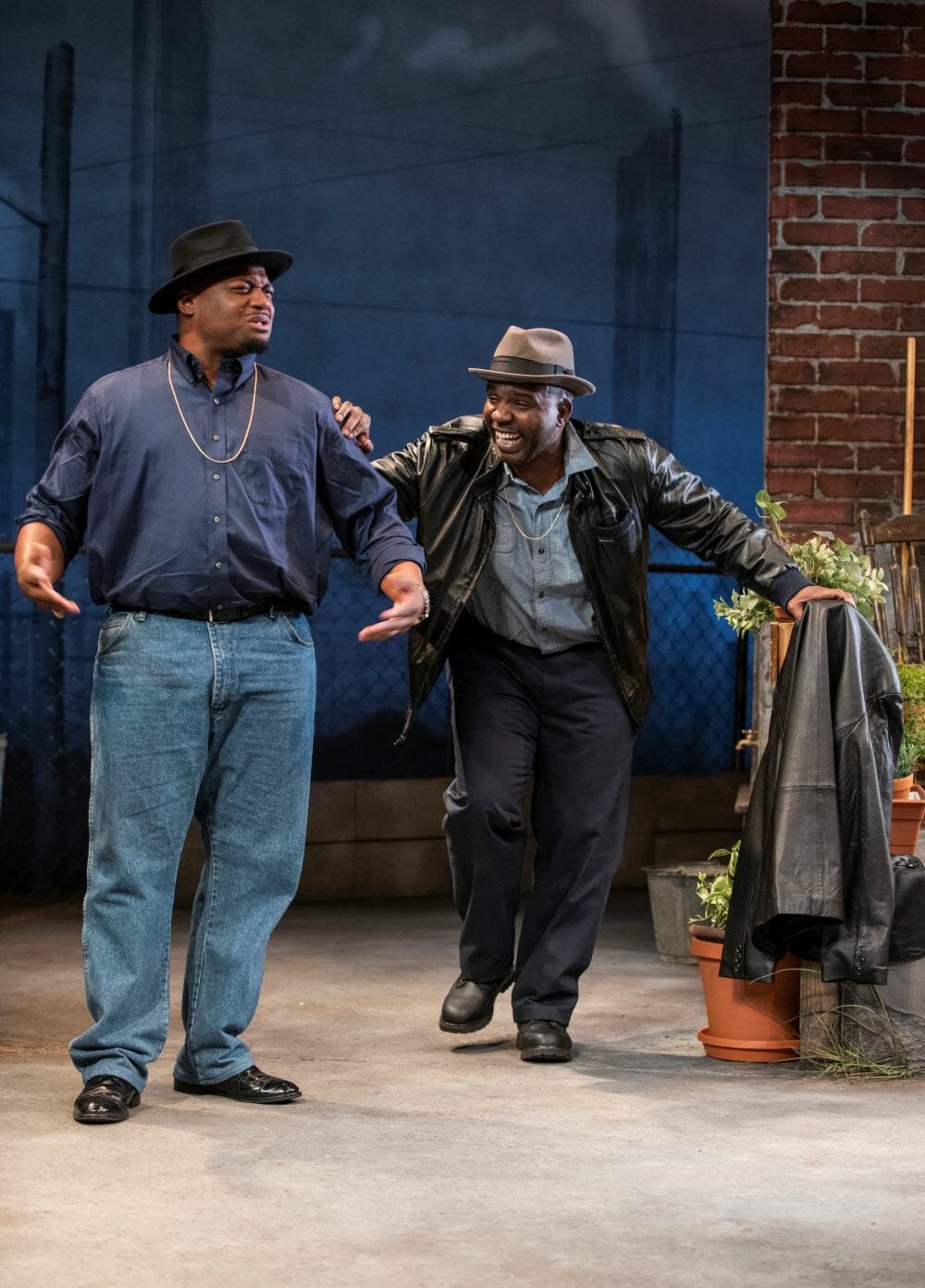Kelvin Roston, Jr., Ronald L. Connor. Photo by Michael Brosilow Court Theatre KING HEDLEY II