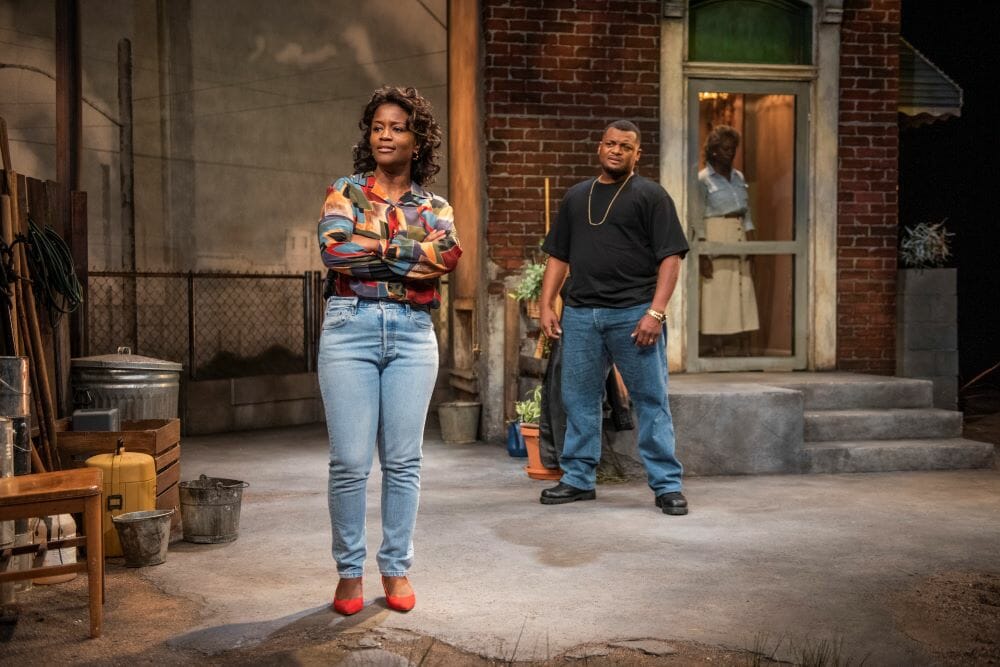 Kierra Bunch, Kelvin Roston Jr., TayLar. Photo by Michael Brosilow. Court Theatre KING HEDLEY II