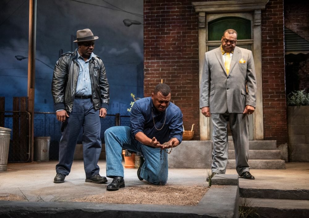Ronald L. Connor, Kelvin Roston Jr., A.C. Smith. Photo by Michael Brosilow Court Theatre KING HEDLEY II